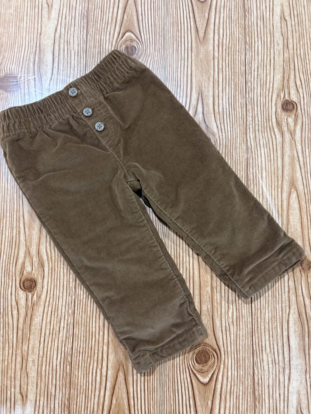 7/$20 Joe Fresh Baby Brown Soft Corduroy Pull-On Pants Grey Lining